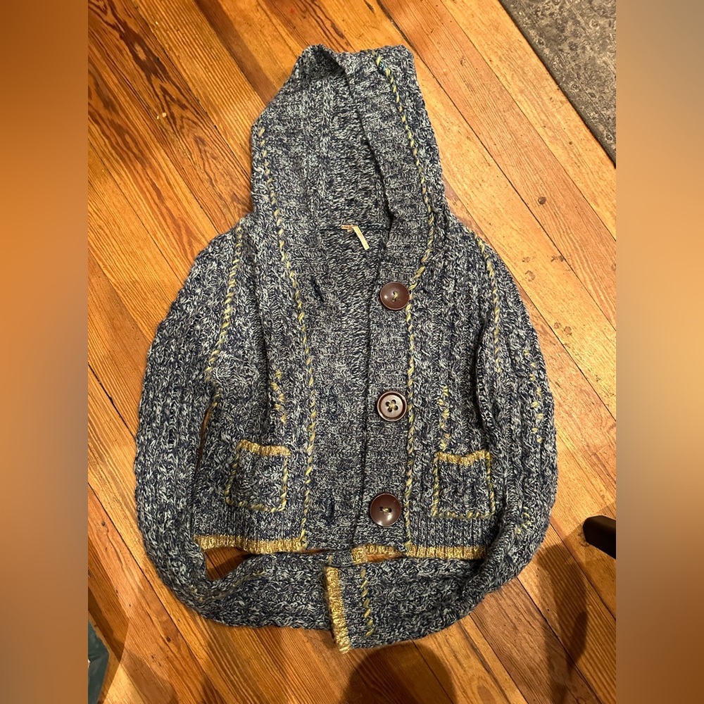Free People Cropped Cardigan Hooded Sweater
